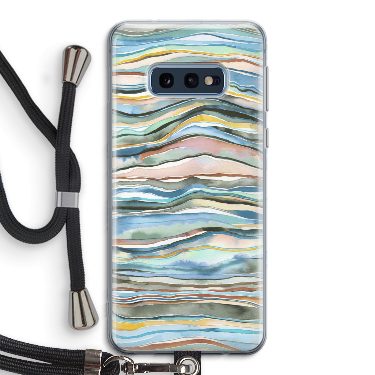 Watercolor Agate: Samsung Galaxy S10e Transparant Hoesje met koord