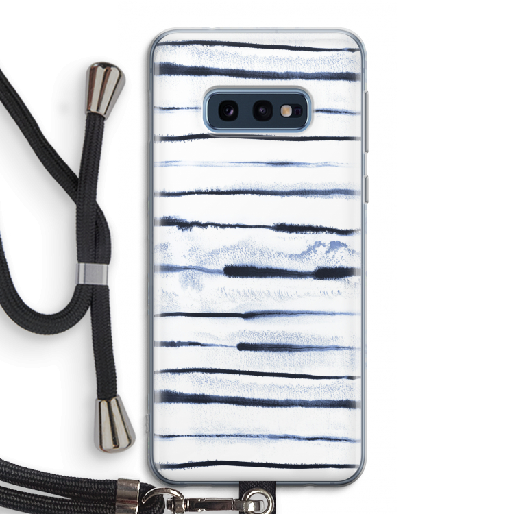 Ink Stripes: Samsung Galaxy S10e Transparant Hoesje met koord