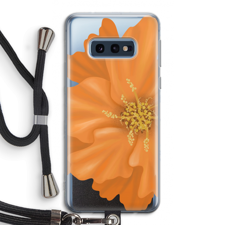Orange Ellila flower: Samsung Galaxy S10e Transparant Hoesje met koord