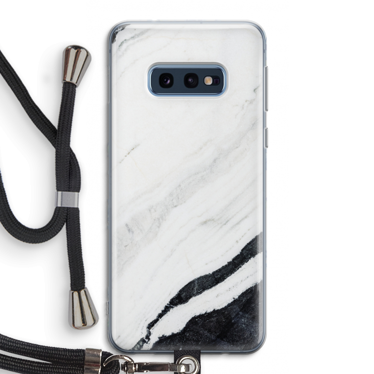 Elegante marmer: Samsung Galaxy S10e Transparant Hoesje met koord