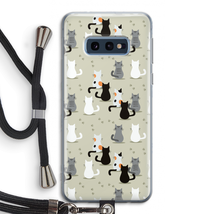 Katten: Samsung Galaxy S10e Transparant Hoesje met koord