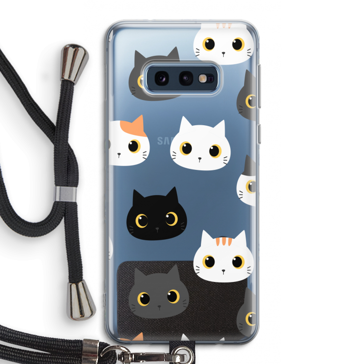 Katten: Samsung Galaxy S10e Transparant Hoesje met koord