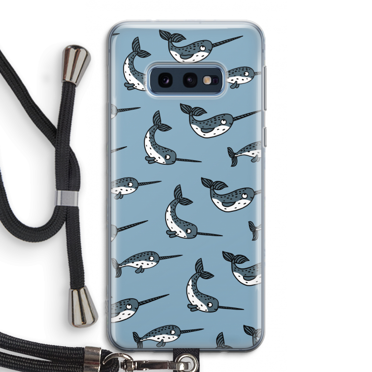 Narwhal: Samsung Galaxy S10e Transparant Hoesje met koord