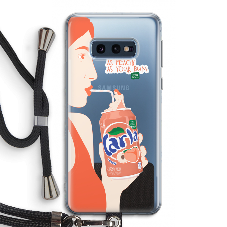 Peach please!: Samsung Galaxy S10e Transparant Hoesje met koord