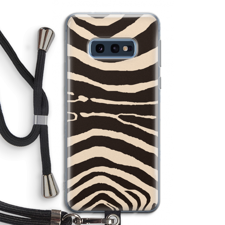Arizona Zebra: Samsung Galaxy S10e Transparant Hoesje met koord