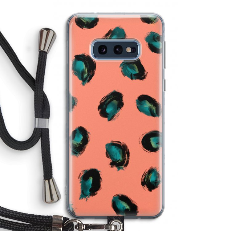Pink Cheetah: Samsung Galaxy S10e Transparant Hoesje met koord