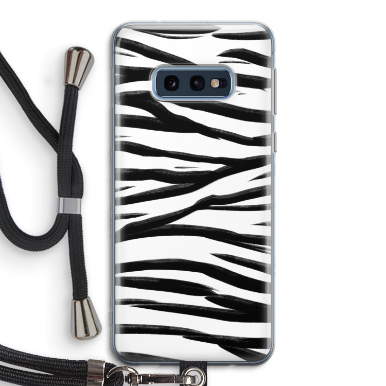 Zebra pattern: Samsung Galaxy S10e Transparant Hoesje met koord