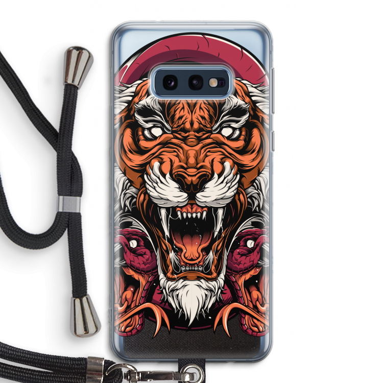 Tiger and Rattlesnakes: Samsung Galaxy S10e Transparant Hoesje met koord