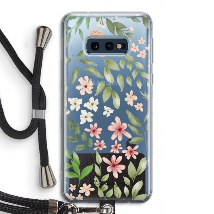 Botanical sweet flower heaven: Samsung Galaxy S10e Transparant Hoesje met koord