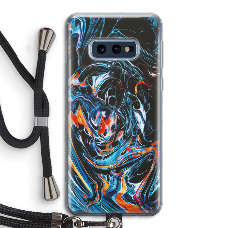 Black Unicorn: Samsung Galaxy S10e Transparant Hoesje met koord