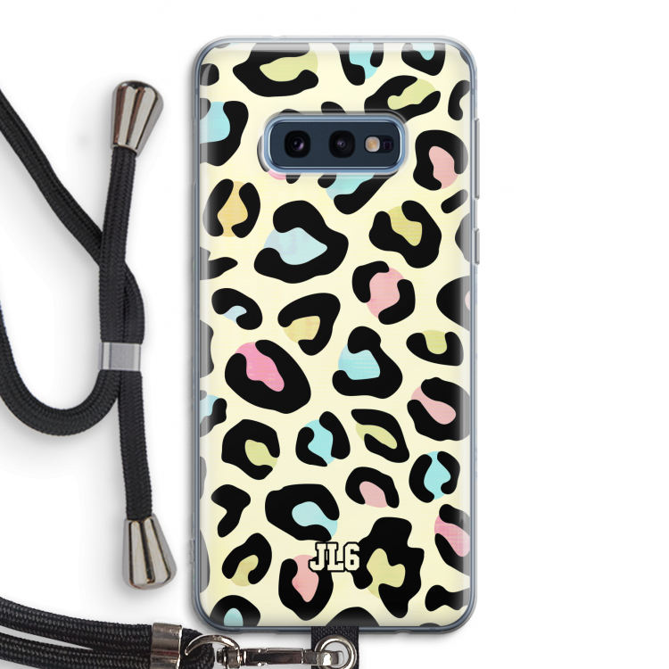 Leopard pattern: Samsung Galaxy S10e Transparant Hoesje met koord