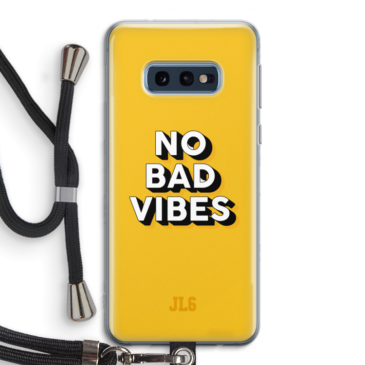 No Bad Vibes: Samsung Galaxy S10e Transparant Hoesje met koord