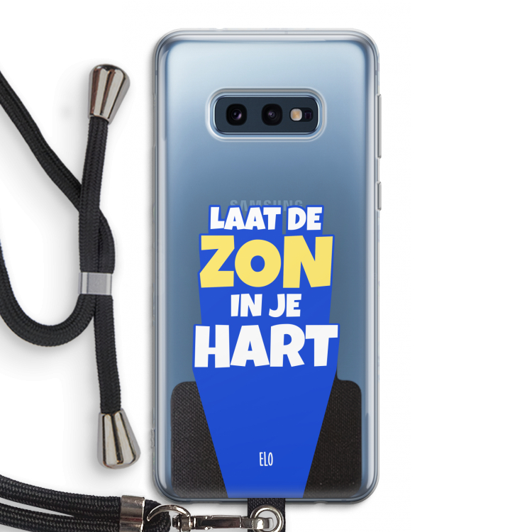 Laat de zon in je hart: Samsung Galaxy S10e Transparant Hoesje met koord