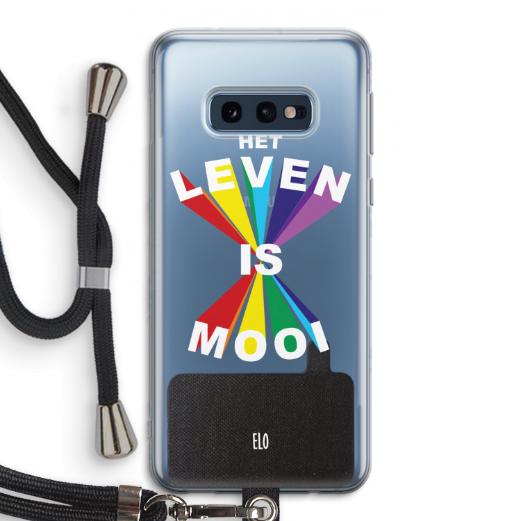 Het Leven Is Mooi: Samsung Galaxy S10e Transparant Hoesje met koord