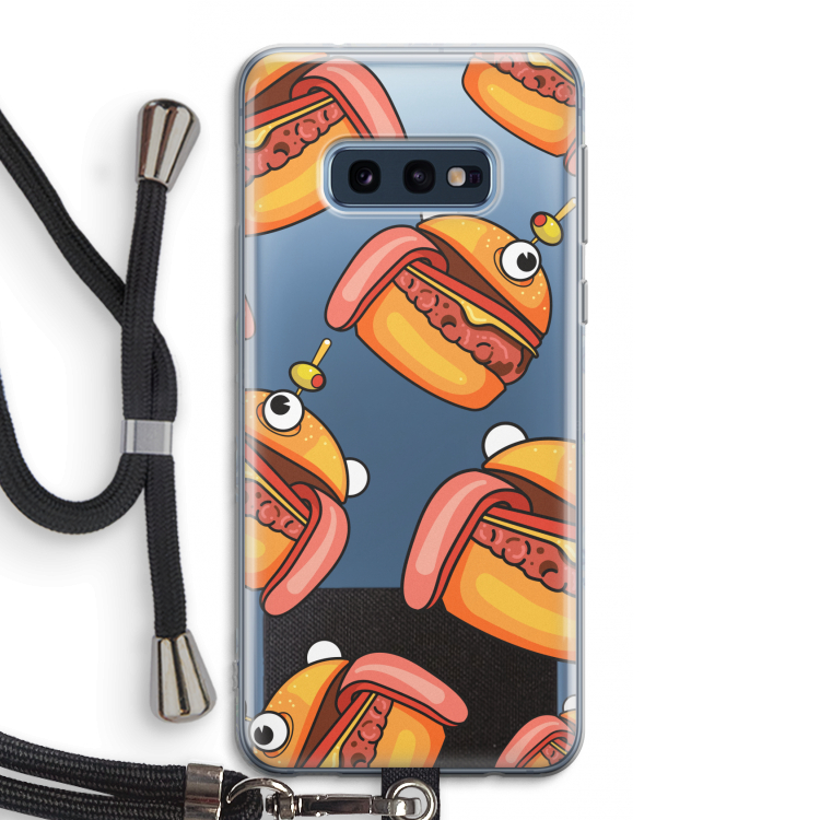 Hamburger: Samsung Galaxy S10e Transparant Hoesje met koord