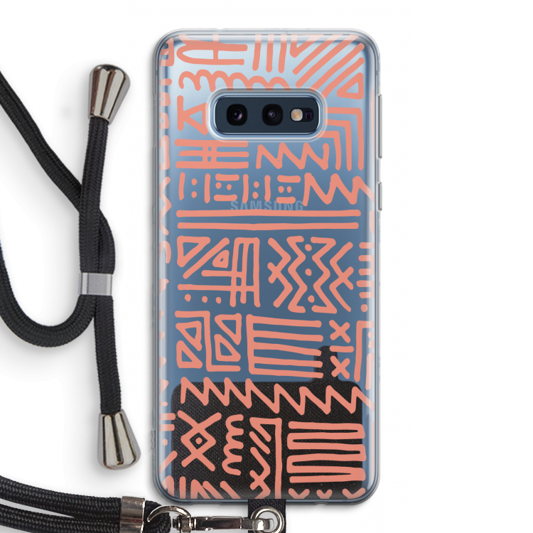 Marrakech Pink: Samsung Galaxy S10e Transparant Hoesje met koord