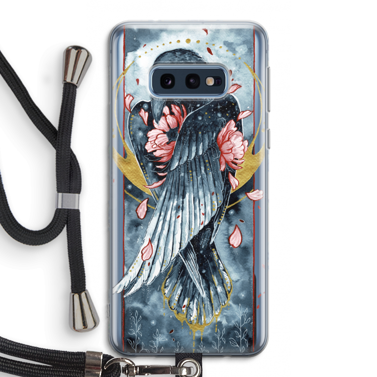 Golden Raven: Samsung Galaxy S10e Transparant Hoesje met koord