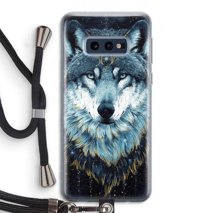 Darkness Wolf: Samsung Galaxy S10e Transparant Hoesje met koord