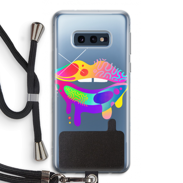 Lip Palette: Samsung Galaxy S10e Transparant Hoesje met koord