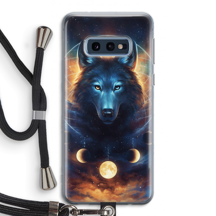 Wolf Dreamcatcher: Samsung Galaxy S10e Transparant Hoesje met koord