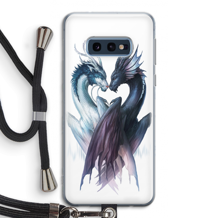 Yin Yang Dragons: Samsung Galaxy S10e Transparant Hoesje met koord