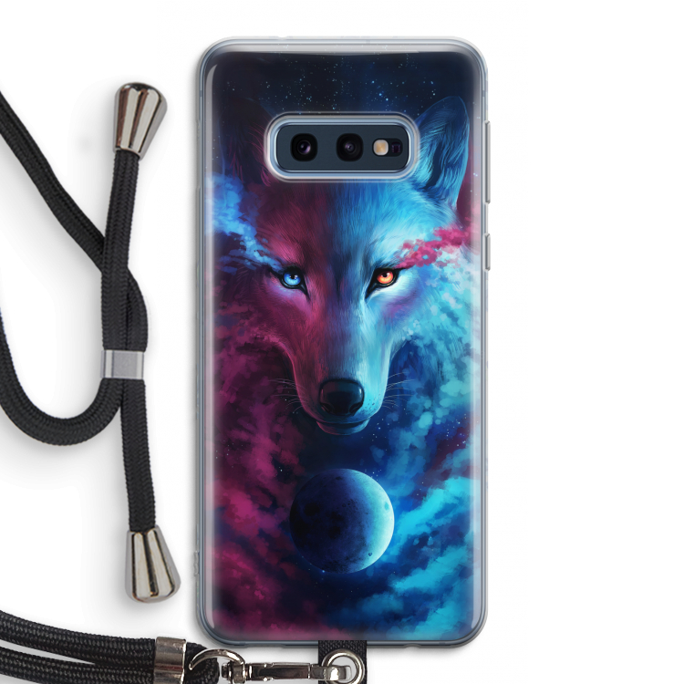 Where Light And Dark Meet: Samsung Galaxy S10e Transparant Hoesje met koord