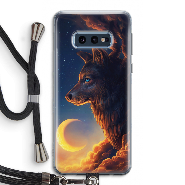 Night Guardian: Samsung Galaxy S10e Transparant Hoesje met koord