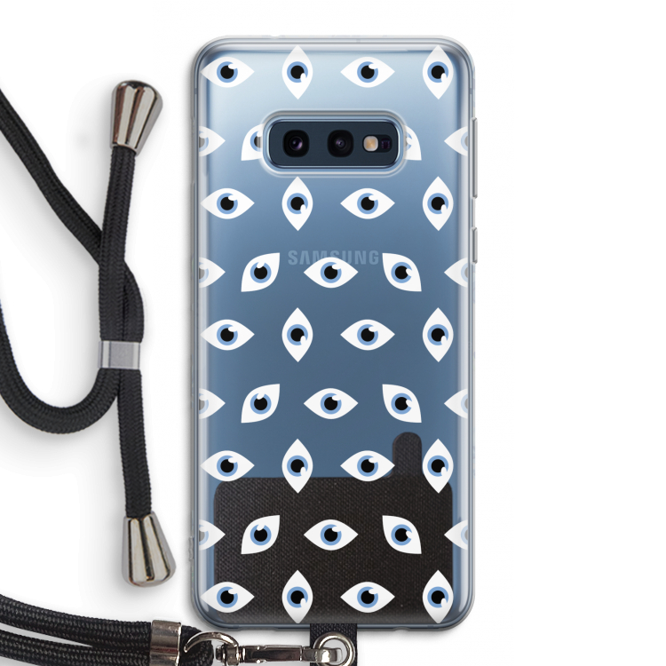 Eyes pattern: Samsung Galaxy S10e Transparant Hoesje met koord