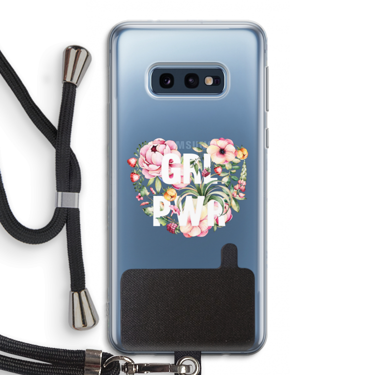 GRL PWR Flower: Samsung Galaxy S10e Transparant Hoesje met koord
