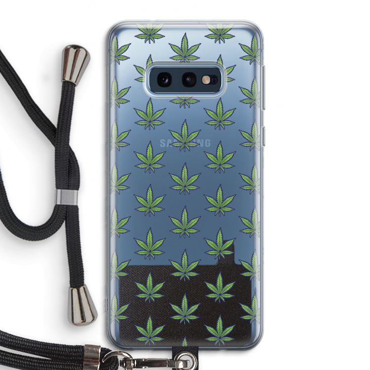 Weed: Samsung Galaxy S10e Transparant Hoesje met koord