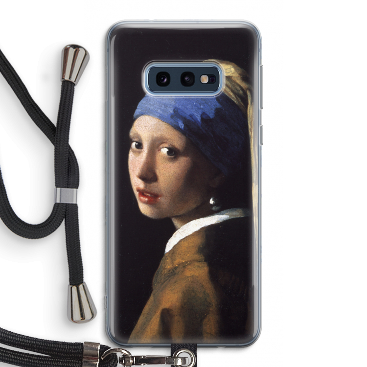 The Pearl Earring: Samsung Galaxy S10e Transparant Hoesje met koord