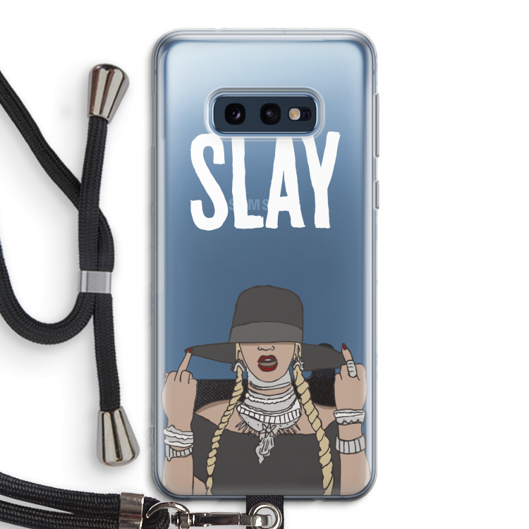 Slay All Day: Samsung Galaxy S10e Transparant Hoesje met koord