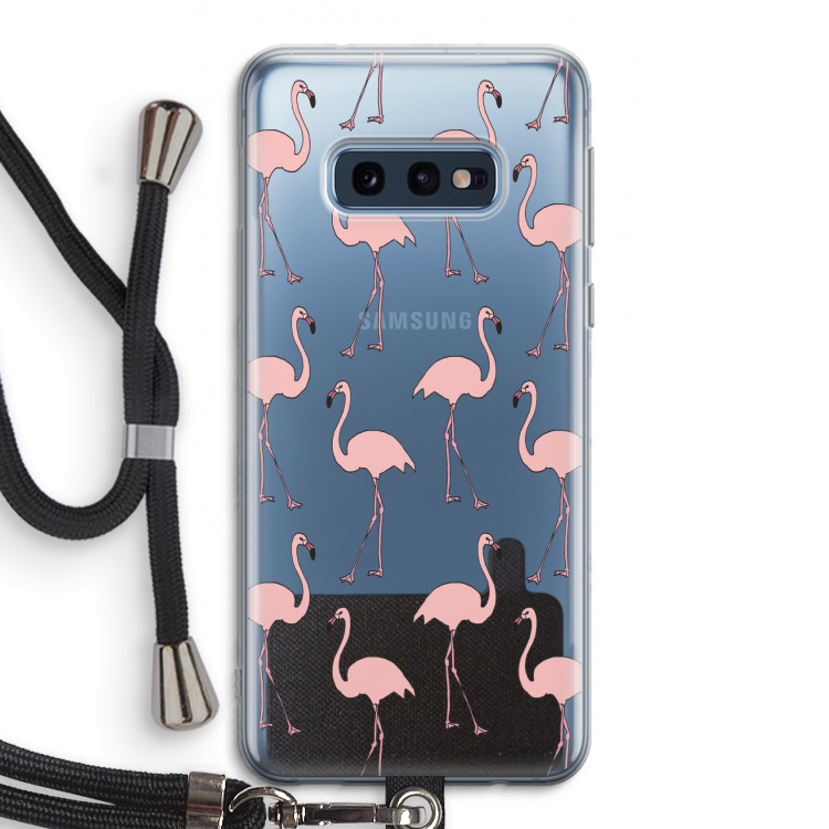 Anything Flamingoes: Samsung Galaxy S10e Transparant Hoesje met koord