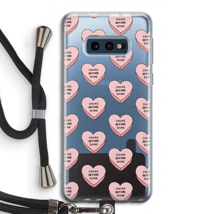 Chicks before dicks: Samsung Galaxy S10e Transparant Hoesje met koord