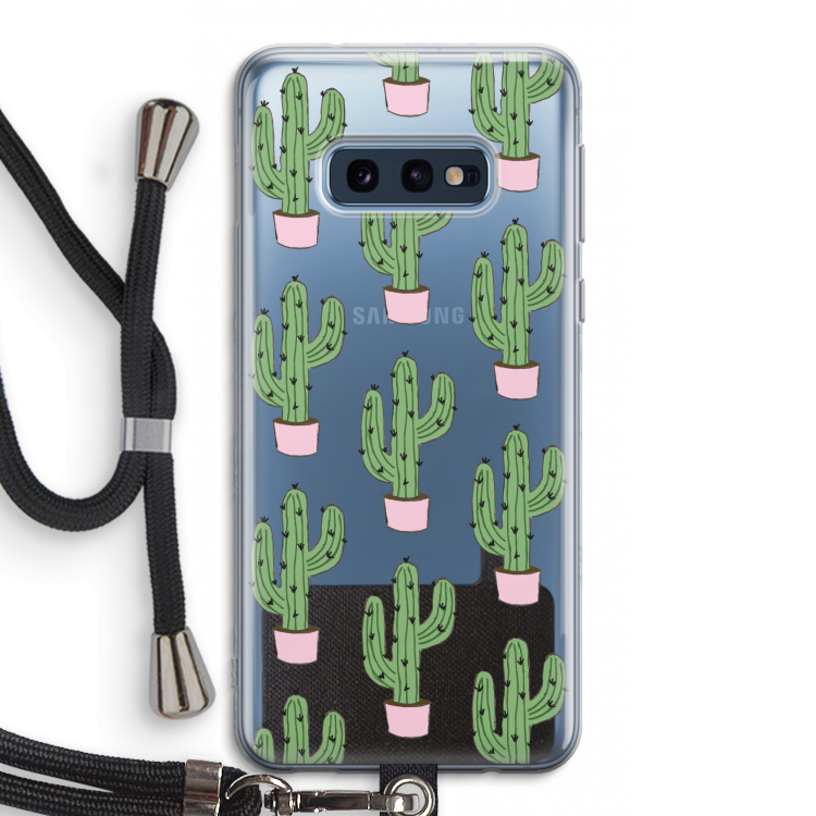 Cactus Lover: Samsung Galaxy S10e Transparant Hoesje met koord