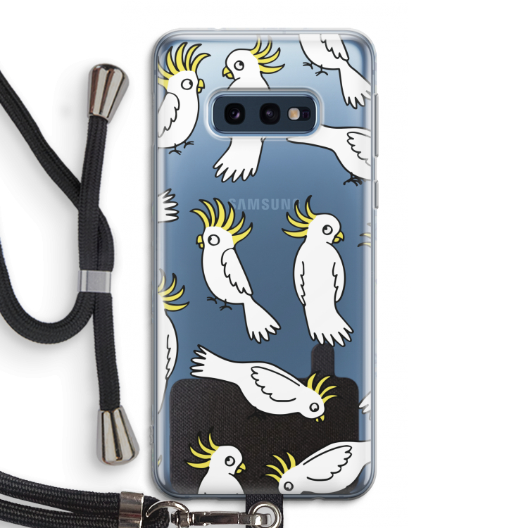 Papegaai: Samsung Galaxy S10e Transparant Hoesje met koord