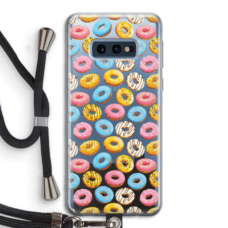 Pink donuts: Samsung Galaxy S10e Transparant Hoesje met koord