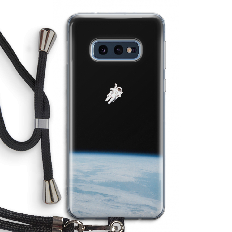 Alone in Space: Samsung Galaxy S10e Transparant Hoesje met koord