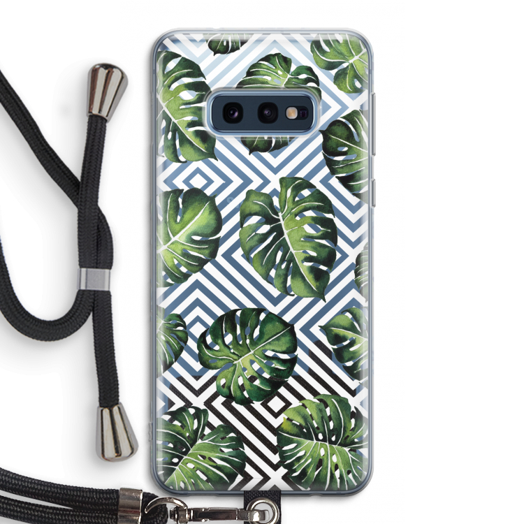 Geometrische jungle: Samsung Galaxy S10e Transparant Hoesje met koord