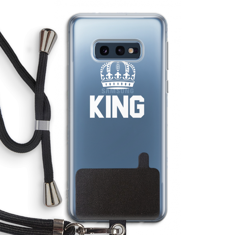 King zwart: Samsung Galaxy S10e Transparant Hoesje met koord