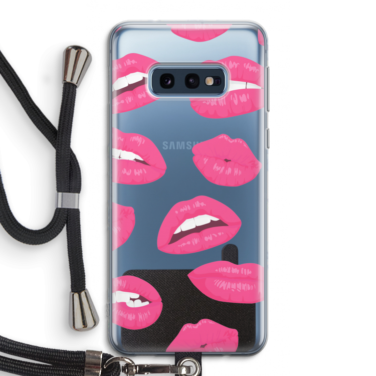 Bite my lip: Samsung Galaxy S10e Transparant Hoesje met koord