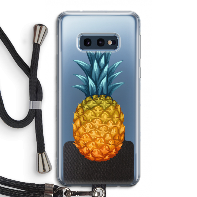 Grote ananas: Samsung Galaxy S10e Transparant Hoesje met koord