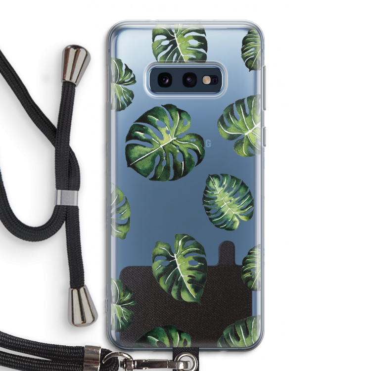 Tropische bladeren: Samsung Galaxy S10e Transparant Hoesje met koord
