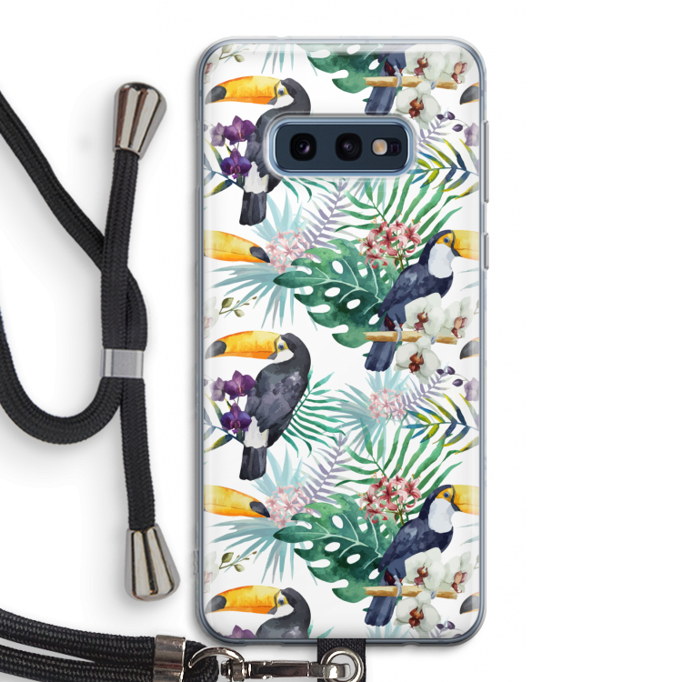 Tukans: Samsung Galaxy S10e Transparant Hoesje met koord