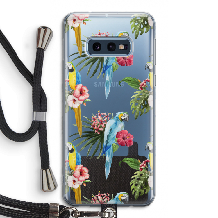 Kleurrijke papegaaien: Samsung Galaxy S10e Transparant Hoesje met koord