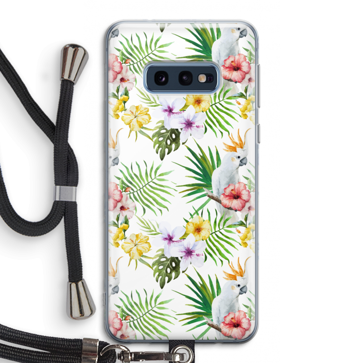 Gele kuif: Samsung Galaxy S10e Transparant Hoesje met koord