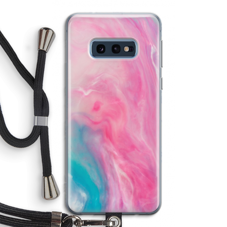 Roze explosie: Samsung Galaxy S10e Transparant Hoesje met koord