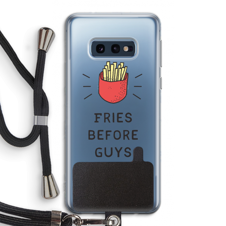 Fries before guys: Samsung Galaxy S10e Transparant Hoesje met koord