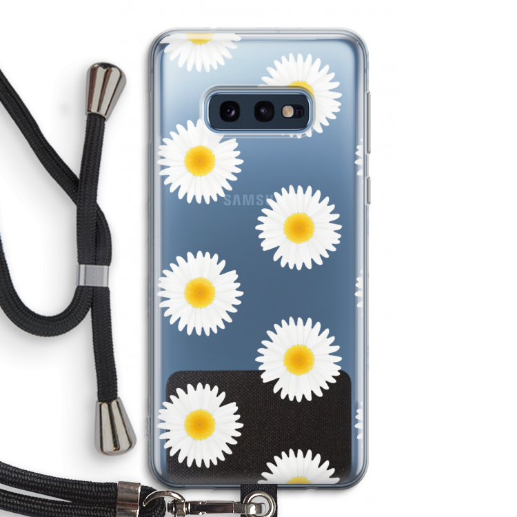 Margrietjes: Samsung Galaxy S10e Transparant Hoesje met koord