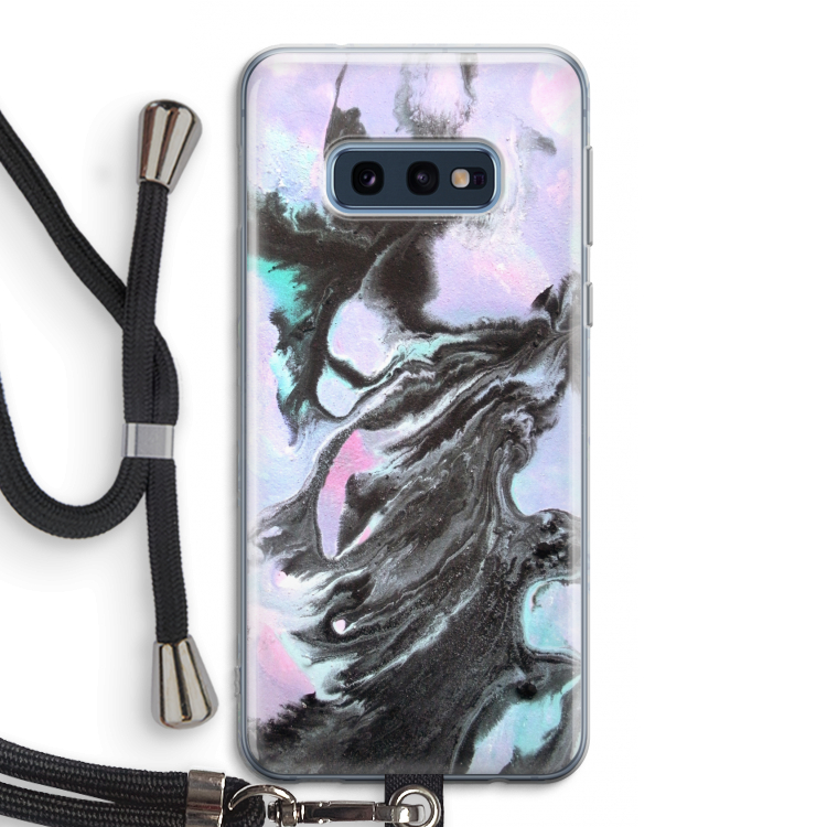 Pastel zwart: Samsung Galaxy S10e Transparant Hoesje met koord